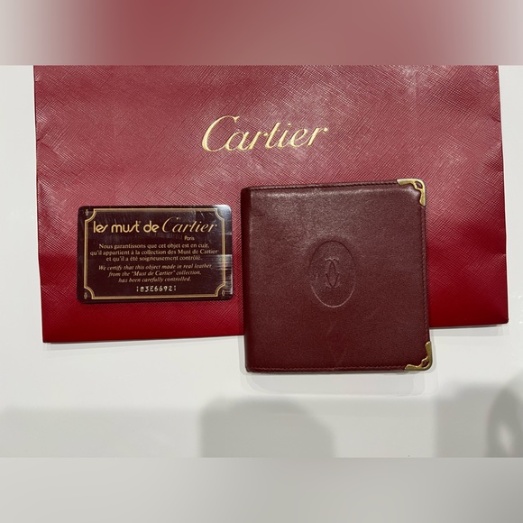 Cartier Must De Bifold Wallet with Authenticity Card - Picture 1 of 11